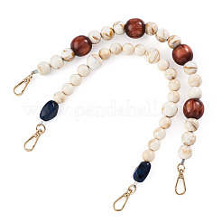 2Pcs 2 Style Wheat & Old Lace Acrylic Beads Bag Strap&nbsp;FIND-GN0001-04
