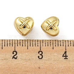 合金ビーズ  長持ちメッキ  鉛フリー＆カドミウムフリー＆ニッケルフリー  ハート  ゴールドカラー  7x8x8mm  穴：1.6mm&nbsp;PALLOY-K020-08G