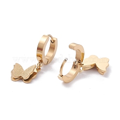 Ion Plating(IP) 304 Stainless Steel Textured Hoop Earrings&nbsp;EJEW-P191-29
