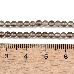 天然石スモーキークォーツビーズ連売り  ラウンド  3mm  穴：0.5mm  約125個/連&nbsp;G-N0195-02-3mm-01