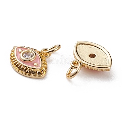 Brass Micro Pave Clear Cubic Zirconia Charms&nbsp;KK-C100-15G-A03