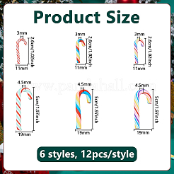 72Pcs 6 Styles Christmas Polymer Clay Candy Cane Display Decoration&nbsp;FEPA-DC0001-01