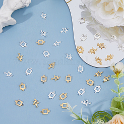 40Pcs 4 Styles Brass Connector Charms&nbsp;KK-FI0001-09