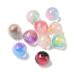 Luminous Two Tone Resin & Glitter Powder Beads&nbsp;RESI-F073-04