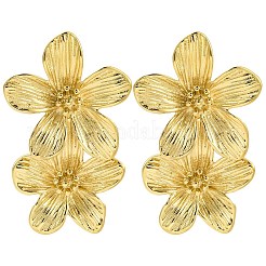 304 Stainless Steel Flower Stud Earrings for Women&nbsp;EJEW-U023-09G