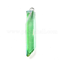 Electroplated Natural Quartz Pendants&nbsp;G-P315-B01-P