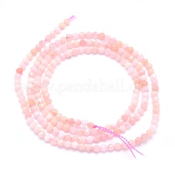 天然石ピンクオパールビーズ連売り  ラウンド  多面カット  2mm  穴：0.5mm  約174個/連  15.5インチ（39.5cm）&nbsp;G-O166-20-2mm