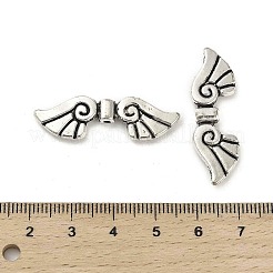 チベット風合金ビーズ  カドミウムフリー＆鉛フリー  ウイング  アンティークシルバー  11x35.5x4mm  穴：1.6mm  約305個/1000g&nbsp;FIND-M047-38AS