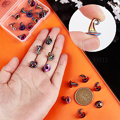 レインボーカラーアロイペンダント  カドミウムフリー＆鉛フリー  魔女の帽子  11x11x11mm  半分穴：3mm  30個/箱&nbsp;FIND-BBC0001-30