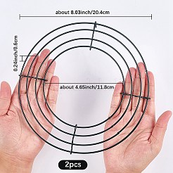 2Pcs Round Iron Wreath Frames&nbsp;AJEW-SP0002-95