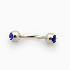 316l サージカルステンレス ラインストーン ボール アイブロウリング  グレードA  ミックスカラー  16x4mm  ピン：1mm  12個/ボードについて&nbsp;AJEW-P004-01