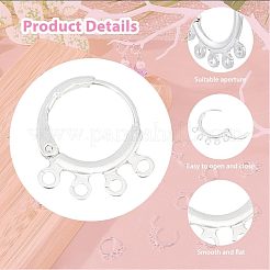 40Pcs 4 Style Rack Plating Eco-friendly Brass Huggie Hoop Earring Findings&nbsp;KK-FH0003-98