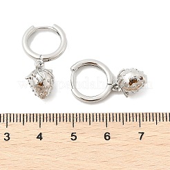 Brass Strawberry Hoop Earrings&nbsp;EJEW-M077-19P-01