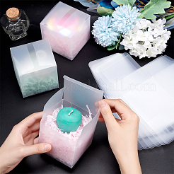透明なプラスチックの箱  正方形  ホワイト  完成品：8x8x8cm  23.7x16x0.1cm&nbsp;CON-WH0092-09A
