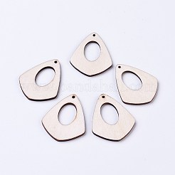 ウッドペンダント  ピアス作りに  ティアドロップ  バリーウッド  41.5x34x2.5mm  穴：1.8mm&nbsp;WOOD-WH0021-24
