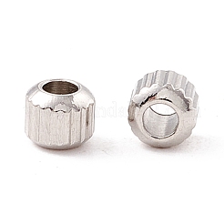 変色しない201ステンレススチールビーズ  ラウンド  ステンレス鋼色  3x2.5mm  穴：1.5mm&nbsp;STAS-A057-03A-P
