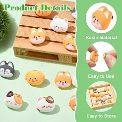 14Pcs 7 Styles Cartoon Cat Resin Lapel Pin Backs&nbsp;JEWB-CJ0003-03