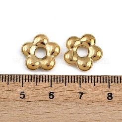 304ステンレススチールチャーム  イオンプレーティング（ip）  花のチャーム  18KGP本金メッキ  13x13.5x3mm  穴：3.8mm&nbsp;STAS-A120-05G