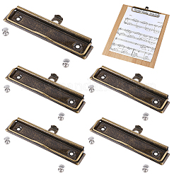 6袋 304ステンレススチール製クリップボードクリップ  事務用品  アンティークブロンズ  30x120x3mm  穴：4.5mmと6.5mm&nbsp;FIND-CP0003-99
