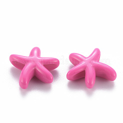 不透明なアクリルビーズ  ヒトデ  ミックスカラー  19x20.5x6mm  穴：3.5mm&nbsp;X-MACR-S373-22A
