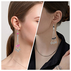 10Pcs 10 Colors Tibetan Style Zinc Alloy with Resin Bead Tassel Big Pendants&nbsp;TIBEP-PH0001-92