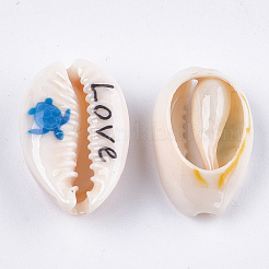 Printed Cowrie Shell Beads&nbsp;SHEL-S276-11B