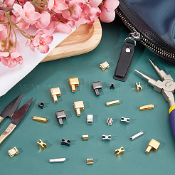 服装アクセサリー  真鍮ジッパー修理ジッパーストッパーとプラグダウン  ミックスカラー  6.5x4x4.5mm  4x4.5x2.5mm  16セット&nbsp;KK-PH0001-53B