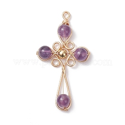 4Pcs 4 Styles Natural Amethyst & Carnelian(Dyed & Heated) & Green Aventurine & Tiger Eye Pendants&nbsp;PALLOY-TA00326