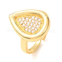 Brass Micro Pave Cubic Zirconia Cuff Open Rings&nbsp;CU-CBAB3AD-14G