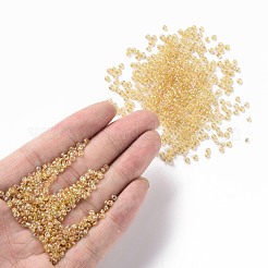 ラウンドガラスシードビーズ  透明色の虹  ラウンド  淡いチソウ  12/0  2mm  穴：1mm  約30000個/ポンド&nbsp;SEED-A007-2mm-162