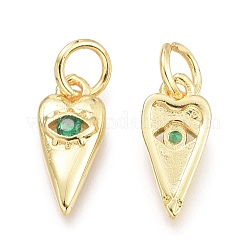 Brass Micro Pave Cubic Zirconia Pendants&nbsp;KK-P187-15B-G