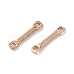 イオンプレーティング（IP）304ステンレススチールコネクタチャーム  バーリンク  ローズゴールド  12x2x1.2mm  穴：1.2mm&nbsp;STAS-Q323-06A-RG