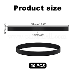 ビーチチェア用シリコンタオルバンド30個  ブラック  270x10x1mm&nbsp;SIL-GA0001-18A-02