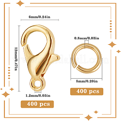 400Pcs Zinc Alloy Lobster Claw Clasps&nbsp;FIND-SP0001-33G