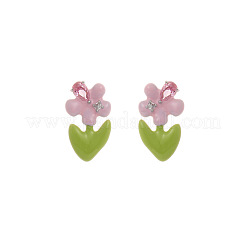 Brass Enamel Stud Earrings&nbsp;WG69E6D-01