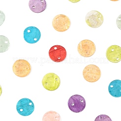 56Pcs 7 Colors Spray Painted Natural Capiz Shell Connector Charms&nbsp;SSHEL-FS0001-09
