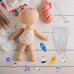 DIY人形作り用金具キット  アーティフィシャル ウール ノーム ヒゲ コスチューム ヒゲを含む  樹脂カボション  ミックスカラー&nbsp;DIY-FH0005-38