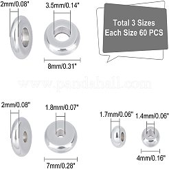 180Pcs 3 Style 304 Stainless Steel Spacer Beads&nbsp;STAS-DC0002-18