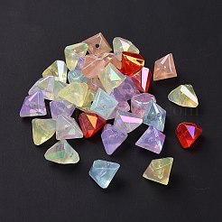 透明アクリル模造ゼリービーズ  三角形  ミックスカラー  18x21x16mm  穴：2.5mm&nbsp;OACR-P011-05C