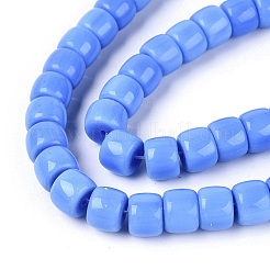 オペークガラスビーズ連売り  コラム  藤紫色  9.5~10x8mm  穴：1~1.2mm  約45~49個/連  14.17~16.14インチ（36~41cm）&nbsp;GLAA-Q106-02A-B02
