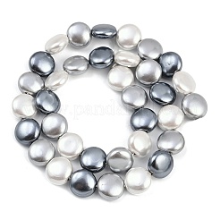 Electroplated Shell Pearl Beads Strands&nbsp;BSHE-H113-02B