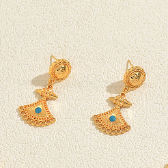 Ethnic Style Alloy Pave Cubic Zirconia Stud Dangle Earrings for Women&nbsp;DY5254