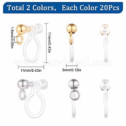 20Pcs 2 Colors 304 Stainless Steel Clip-on Earring Component&nbsp;STAS-SC0004-29