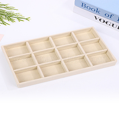 長方形の木製ジュエリープレート  朝食トレイ  収納用の装飾トレイ  モカシン  125x210x22.5mm&nbsp;AJEW-WH0348-804