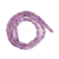 天然石ホワイトジェイドビーズ連売り  ファセットロンデル  染め  プラム  4~4.5x3mm  穴：1mm  約112~121個/連  13.54''~13.98''（34.4~35.5センチメートル）&nbsp;G-Z069-01L