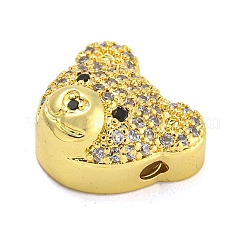 Rack Plating Brass Micro Pave Cubic Zirconia Beads&nbsp;KK-G513-82G