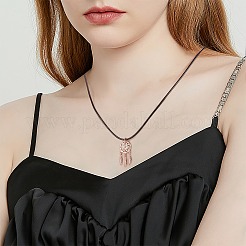 真鍮製ペンダント5個  羽付きネット/ウェブ  ローズゴールド  26x12x1.34mm  穴：3.4mm&nbsp;KK-SZ0004-91RG
