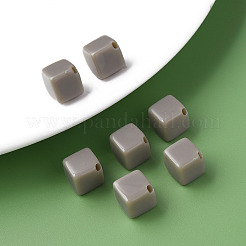 不透明なアクリルビーズ  キューブ  ダークカーキ  13x14.5x14.5mm  穴：2mm  約530個/500g&nbsp;MACR-S373-135-A05