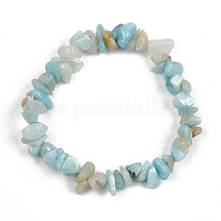 Unisex Chip Natural Flower Amazonite Beaded Stretch Bracelets&nbsp;BJEW-S143-26