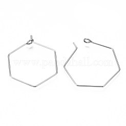 304 Stainless Steel Hoop Earring Findings&nbsp;STAS-S117-009B-01